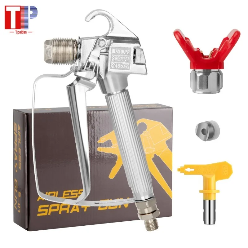 

3600PSI Airless Paint Spray Gun High Pressure with 517 Tip & Nozzle Guard for TITAN Wanger Pump Sprayer and Spraying Machine