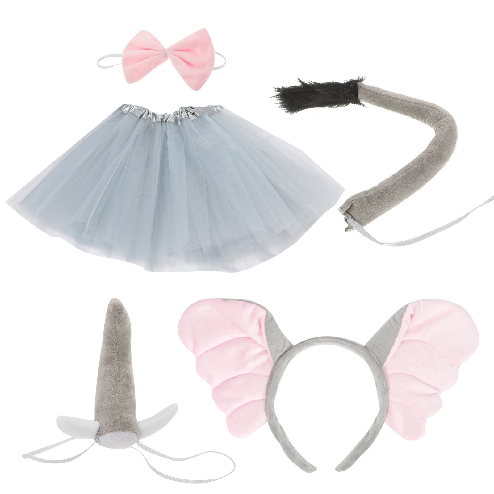 

1 set Elephant Ears Tail Set Animal Headb Costume Accessories Animal Theme Party Decorations Halloween Supplies