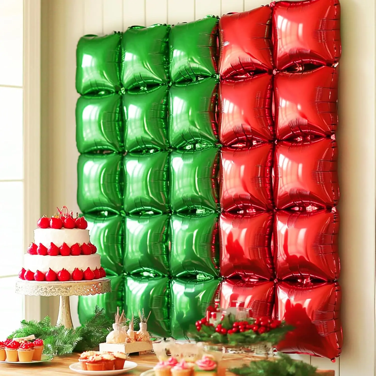 50 Stück quadratische doppelseitige Aluminiumfolien-Ballonwände, Geburtstagsfeiern, Jubiläen, Hochzeitsaison, Valentinstag – Detail 12