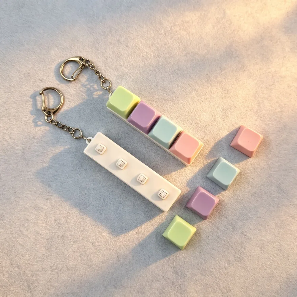 Tastatur-Schlüsselanhänger Fidget Toy Stressabbau Mechanischer Tastenkappen-Klicker Schlüsselring Tragbarer Angstlöser Geschenk für Freundin – Detail 1