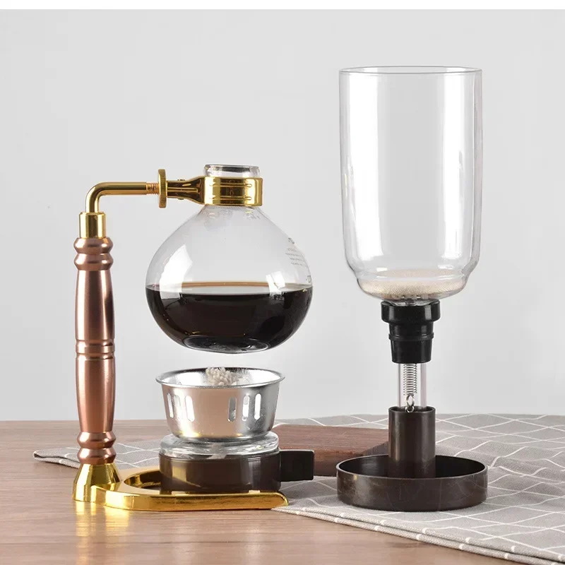 New Home Style Siphon coffee maker Tea Siphon pot vacuum coffeemaker glass type coffee machine filter 3cup 5cup