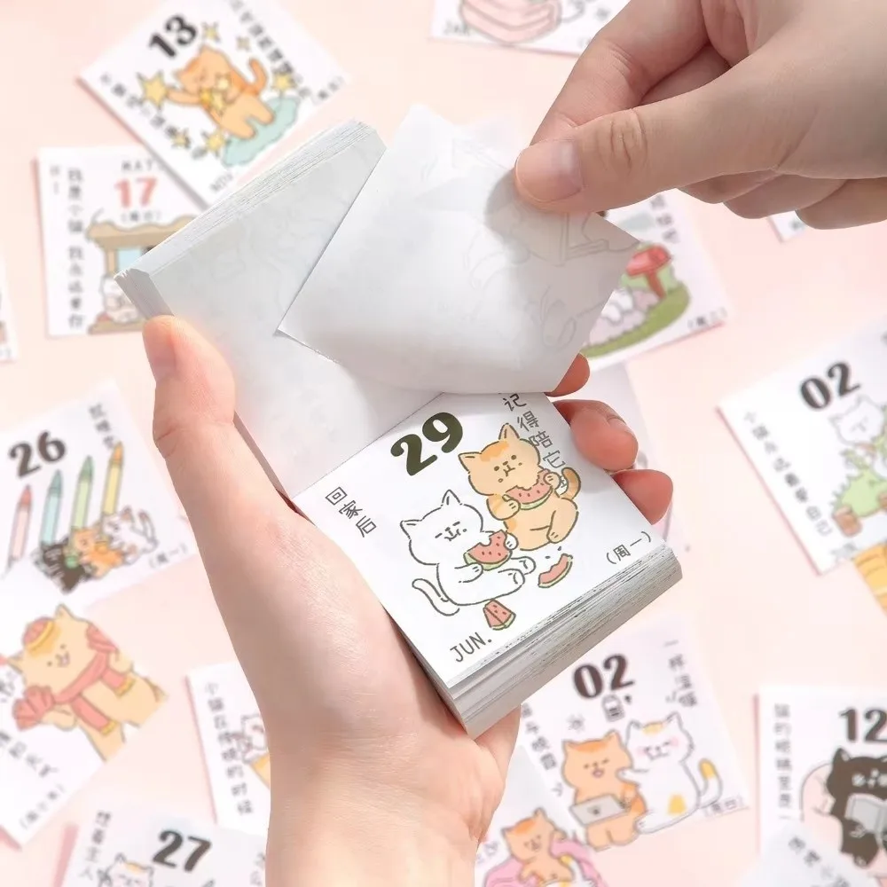 

Настольный календарь-планировщик на 2026 год с мультяшным дизайном, отрывной, легкий, водонепроницаемый, ежедневный планировщик, настольное украшение