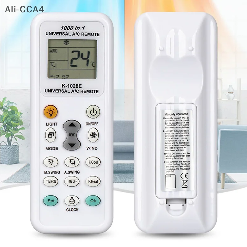 CCA4-Universal K-1028E Low Power Consumption 1000 In 1 Air Condition Remote LCD A/C Remote Control Controller