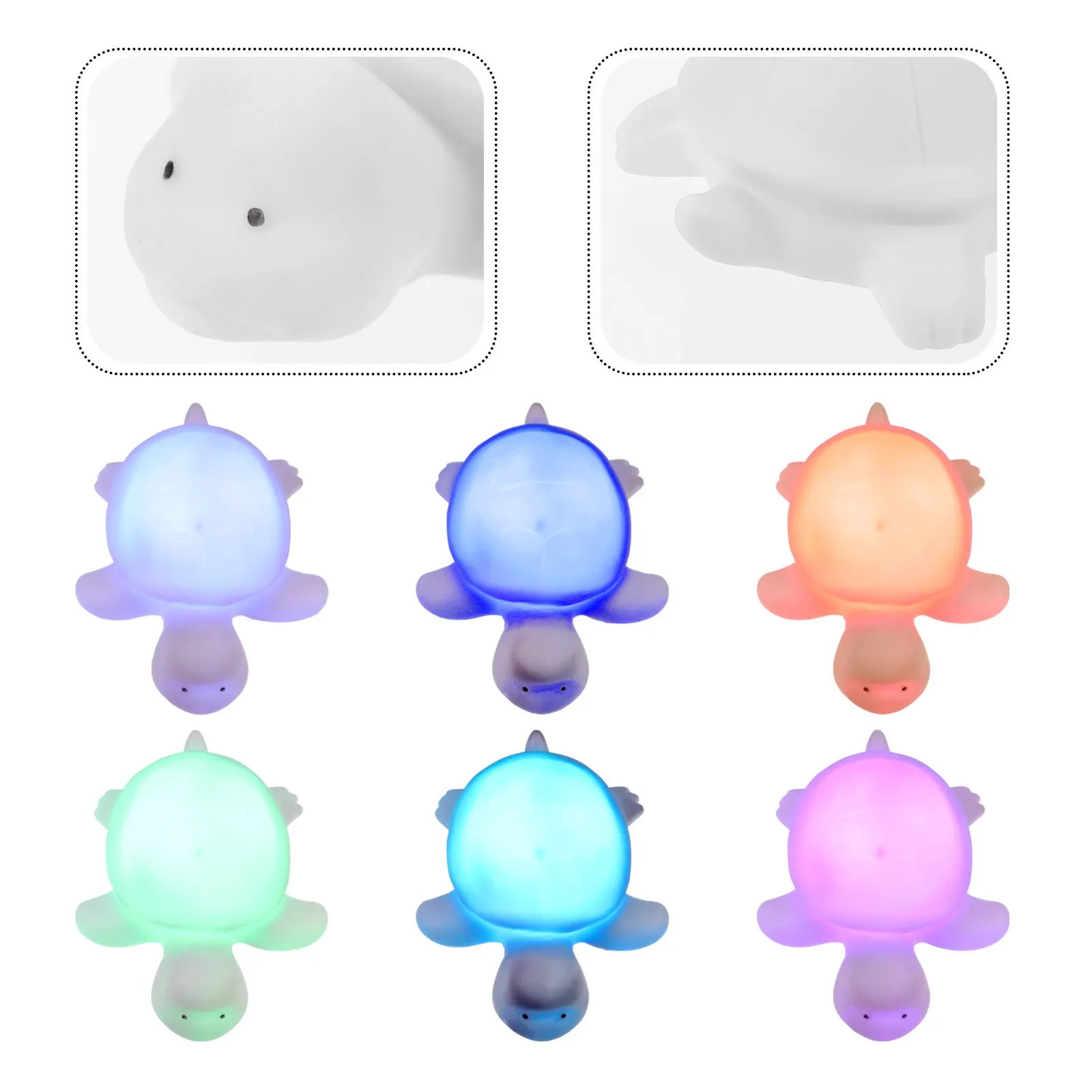 6Pcs LED Glowing Turtle Changing Light for Party Supplies Home Decor Desktop Night Light LED Glowing Turtle Toys