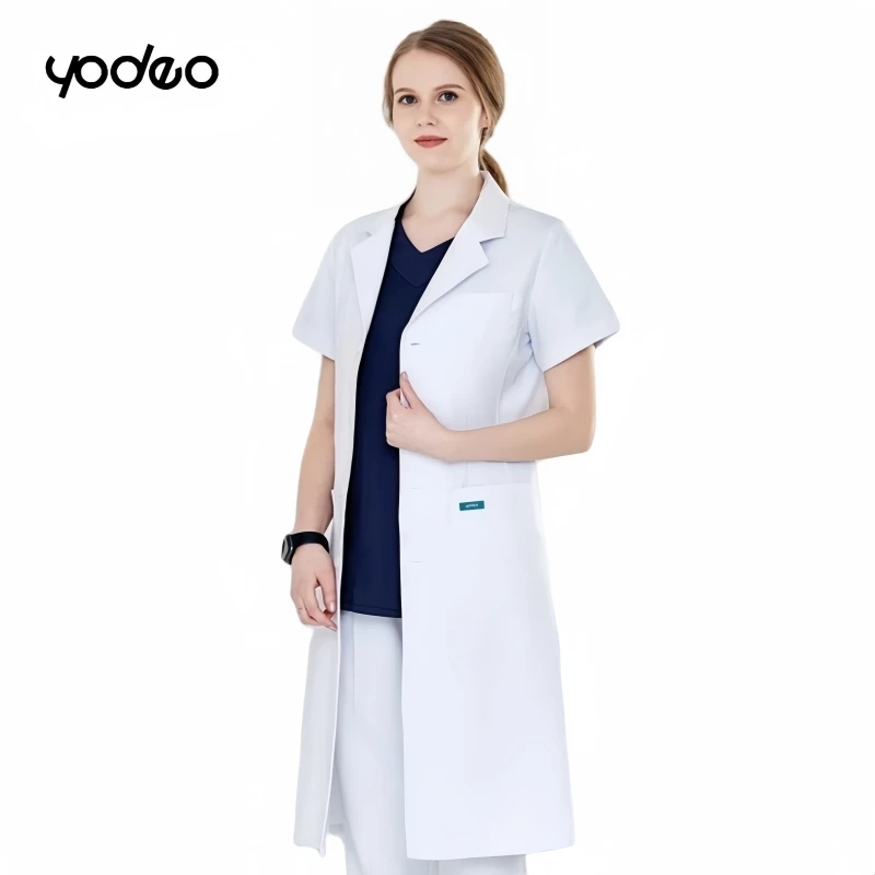 Blouse de Laboratoire Blanche à Manches Courtes, Vêtements de Travail de Style Coréen, 600 Médecin UC, Chirurgie Plastique Buccale et Dentaire, Hôpital, Salon de miles