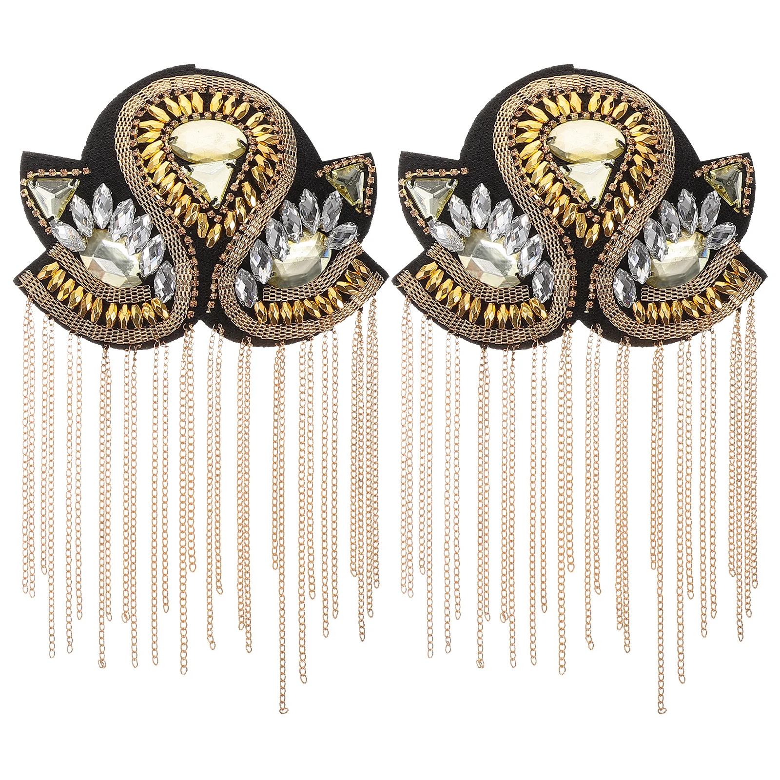 

1 Pair Gold Metal Shoulder Board Retro Punk Fringe Epaulet Vintage Tassel Decor Suit Accessory Lightweight Durable Craft Sewing