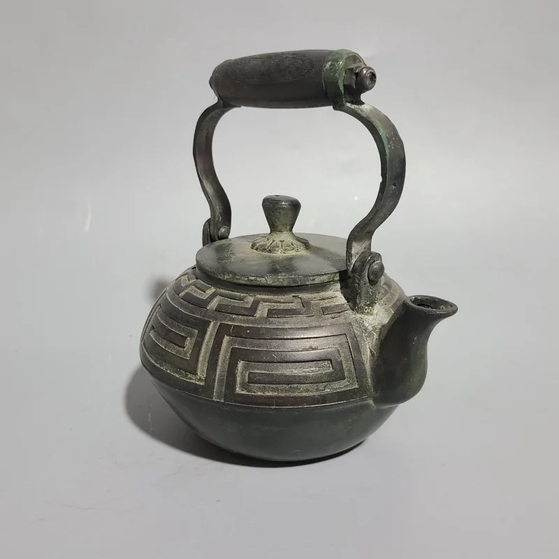 Miscellaneous Antique Goods Old Copper Loop-Handled Teapot Kettle Home Metal Crafts Decoration Collection