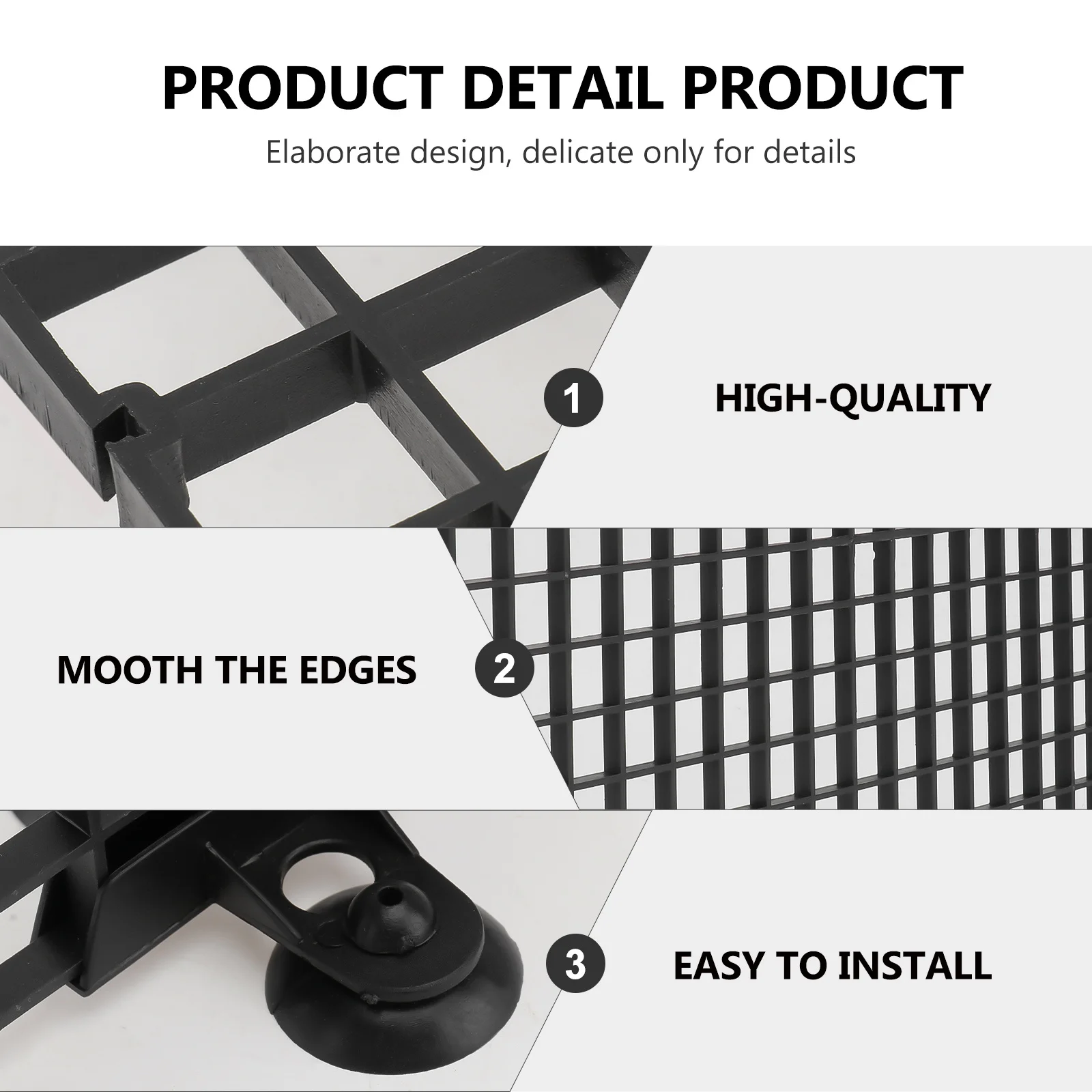 

Fish Breeder Net Large Fry Segregation Board for Aquarium Fish Protection Black Plastic Mesh with Clamps Filter Grid Plate