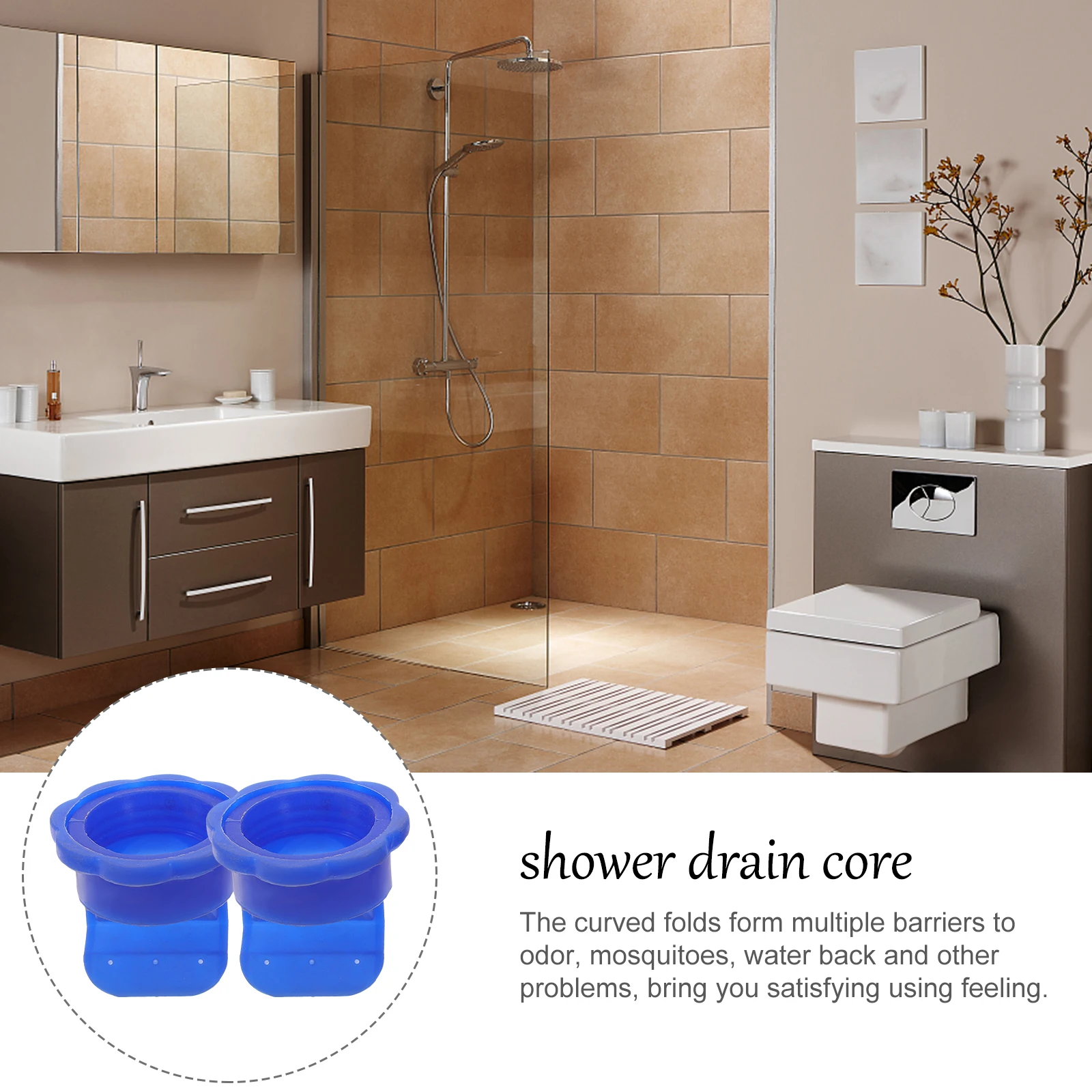 

2Pcs Premium Drain Cores with Automatic Closure for Sewer Backflow Prevention - Curved Fold Design for Basement Balcony