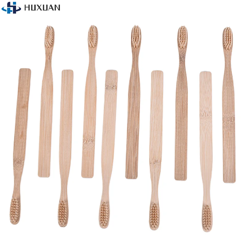 10/30Pcs Bamboo Toothbrush Eco Friendly Tooth Brush Soft Bristle Tip Charcoal Adults Oral Care Toothbrushes Hotel Travel