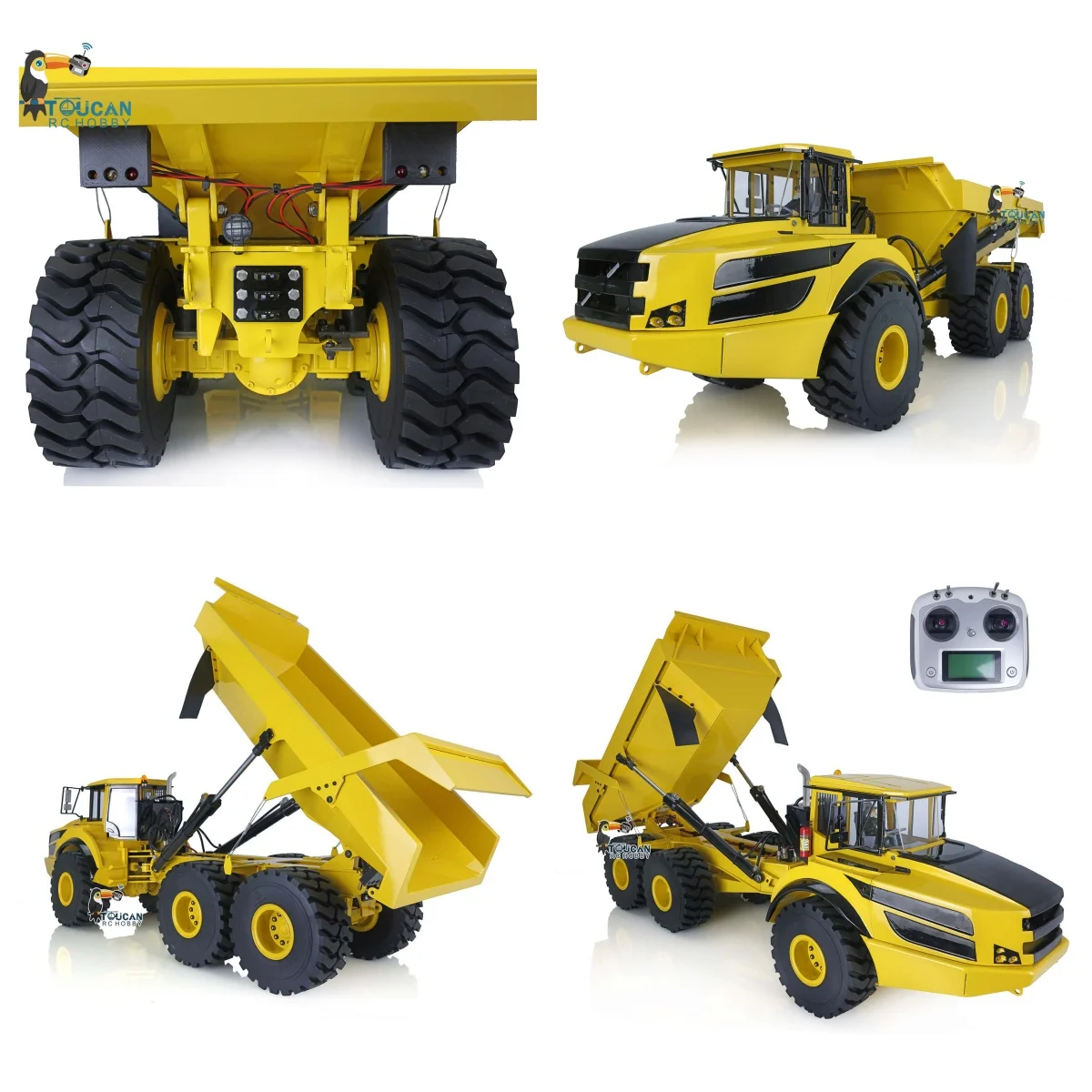 

XDRC 1/14 A40G Hydraulic RC Articulated Truck Remote Control Metal Machine Dumper Car Model with Lights Sounds Toy Gifts TH18405