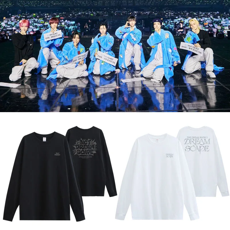 NCT DR 2024 Tour Concert Long Sve round Ne T-irt Base Layer irt Cotton Combed Creative Print Commute Sle Loose Fit