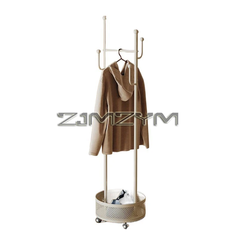 Coat Rack Movable Clothes Rack Standing Durable Steel Hanger Shelf Floor Stand Coat Rack For Daily Household Bedroom Living Room