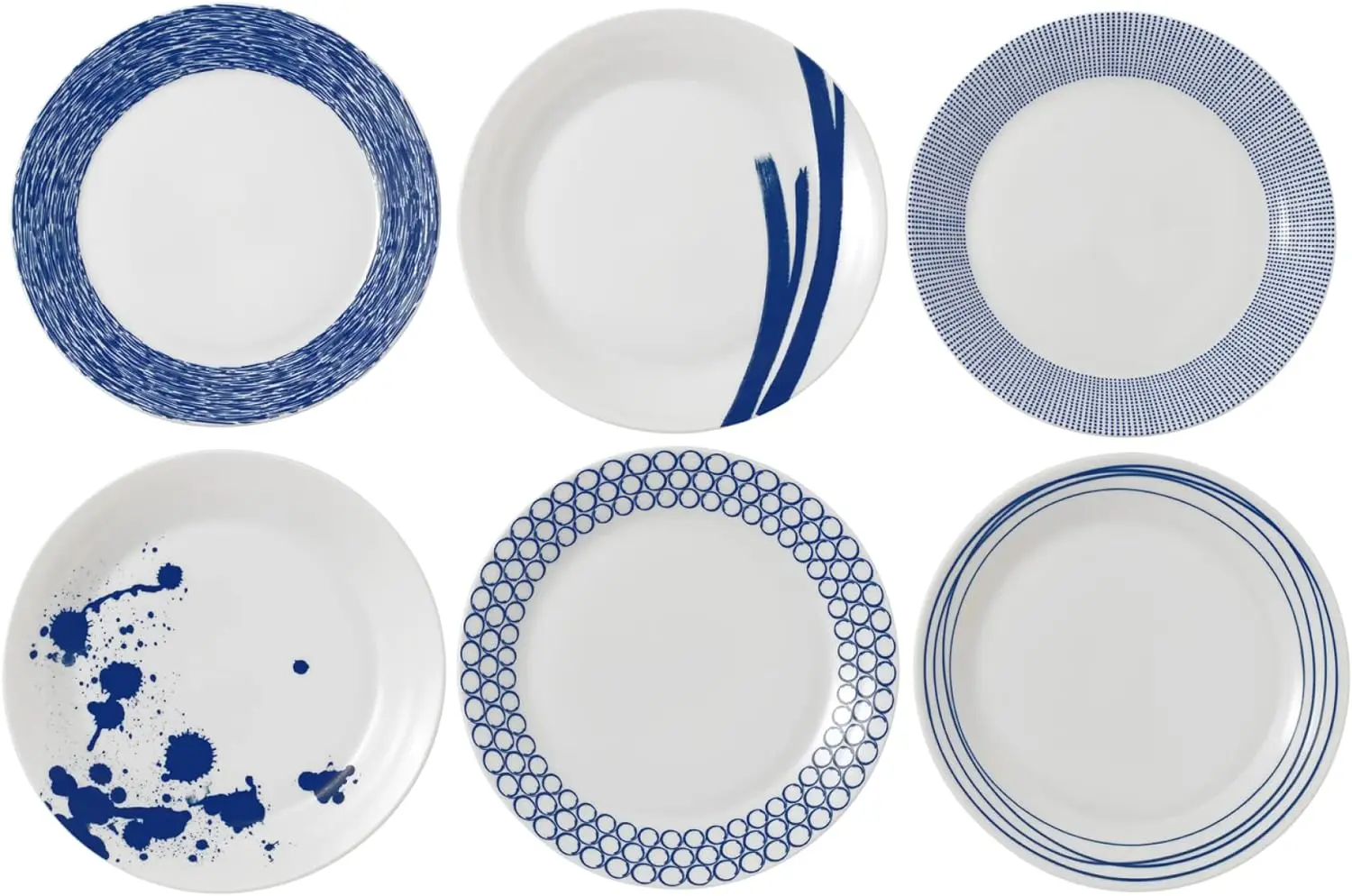 Pacific Mixed Patterns Dinner Plates, 11.4