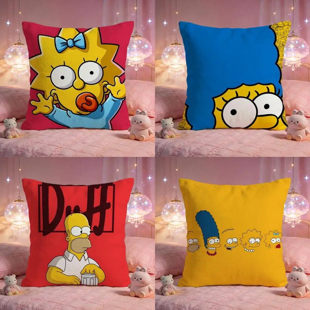 The S-Simpsonss Funny Anime Cushion Cover Premium Comfort Reversible Pillow Cove -Two In One Design For Any Room & Car Interior