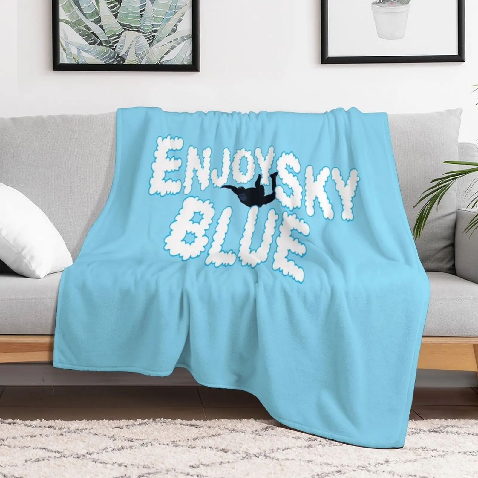 

Enjoy Sky Blue Throw Blanket christmas decoration Furrys Quilt Blankets