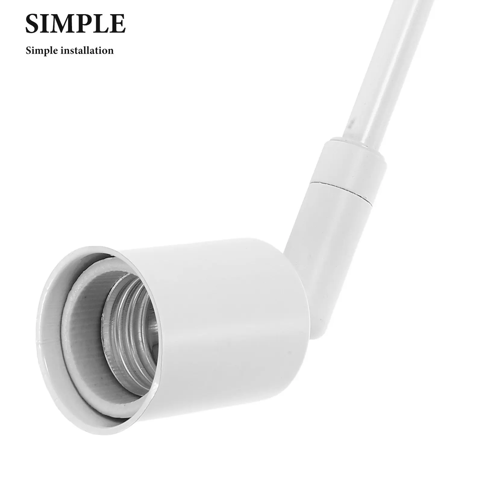 LED Light Socket Adapter E27 Screw Lamp Holder Converter Compact Design Track Lighting Clothing Stores Commercial Use White