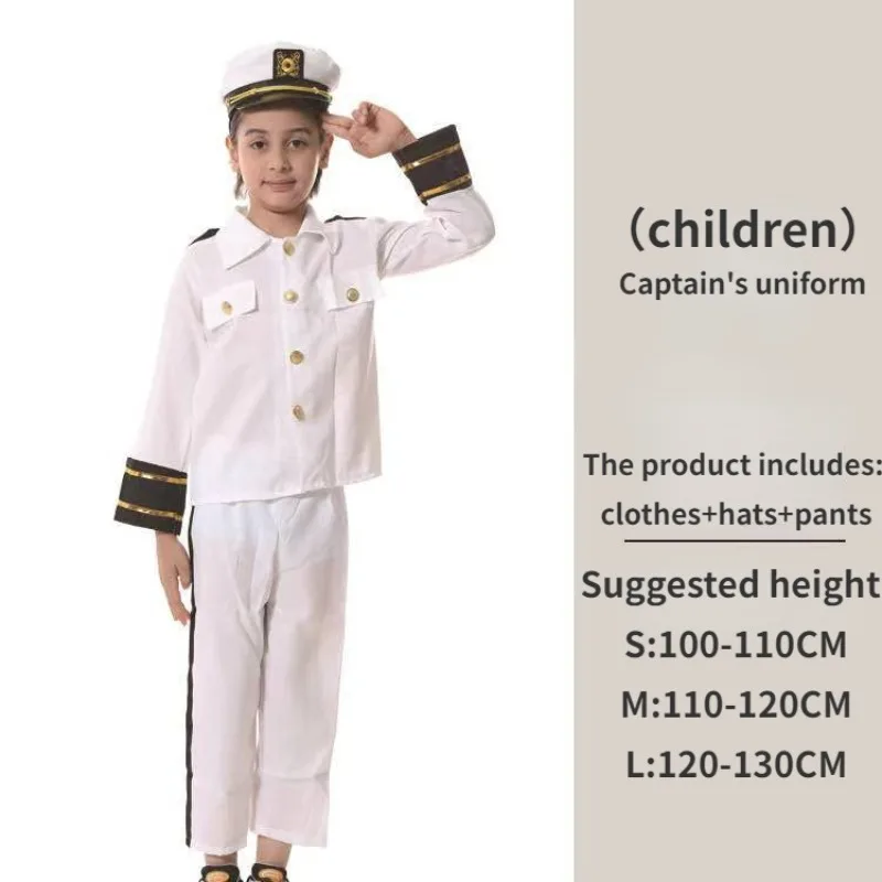 Nuovi costumi Cosplay da marinaio di Halloween per bambini bambini ragazzi ragazze capitano Seaman Mariner festa a tema giochi di ruolo costumi Set