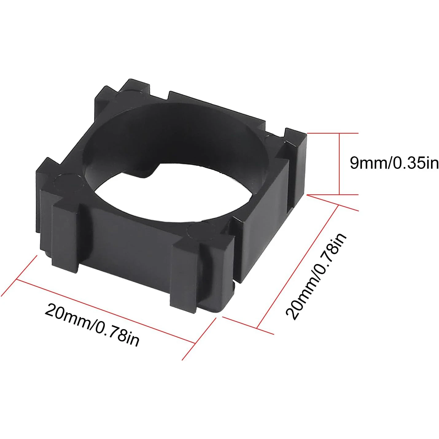 100Pcs 18650 Lithium Battery Holder, Plastic Battery Pack Bracket Cylindrical Cell Battery Stand Cell Spacer for DIY Fixed Batte