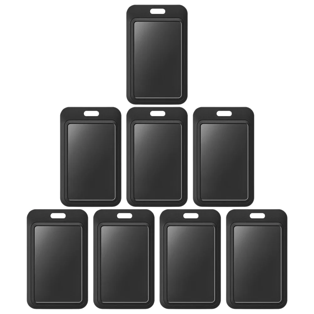 8pcs Black Abs Vertical Id Badge Holder Clip For Work Name Tag Nurse Card Sleeve Id Card Sleeves Name Tag Holder