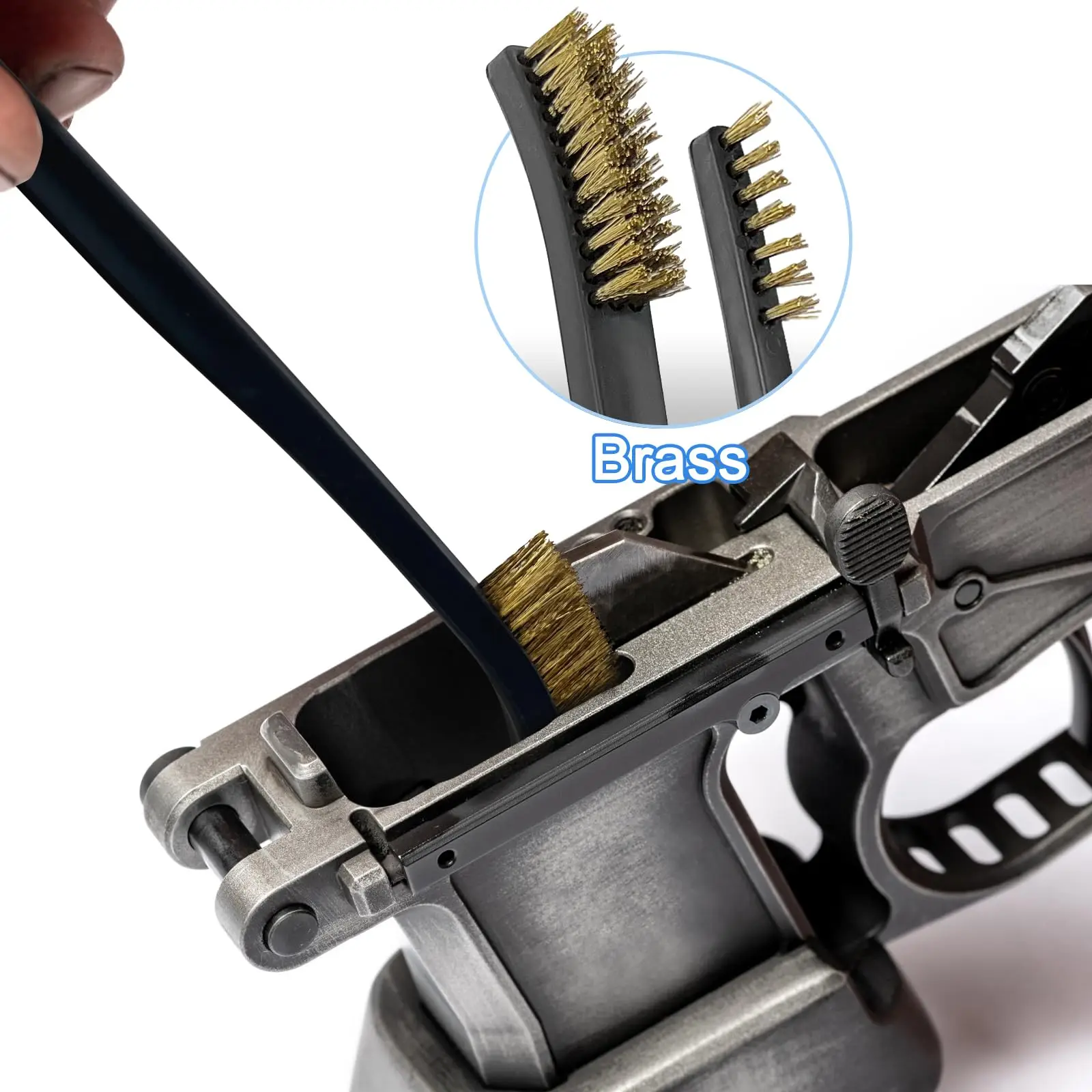 5 قطعة/المجموعة مزدوجة نهاية بندقية تنظيف فرشاة النايلون النحاس فرشاة سلك العالمي سلاح نظافة مجموعة لوازم الصيد اكسسوارات