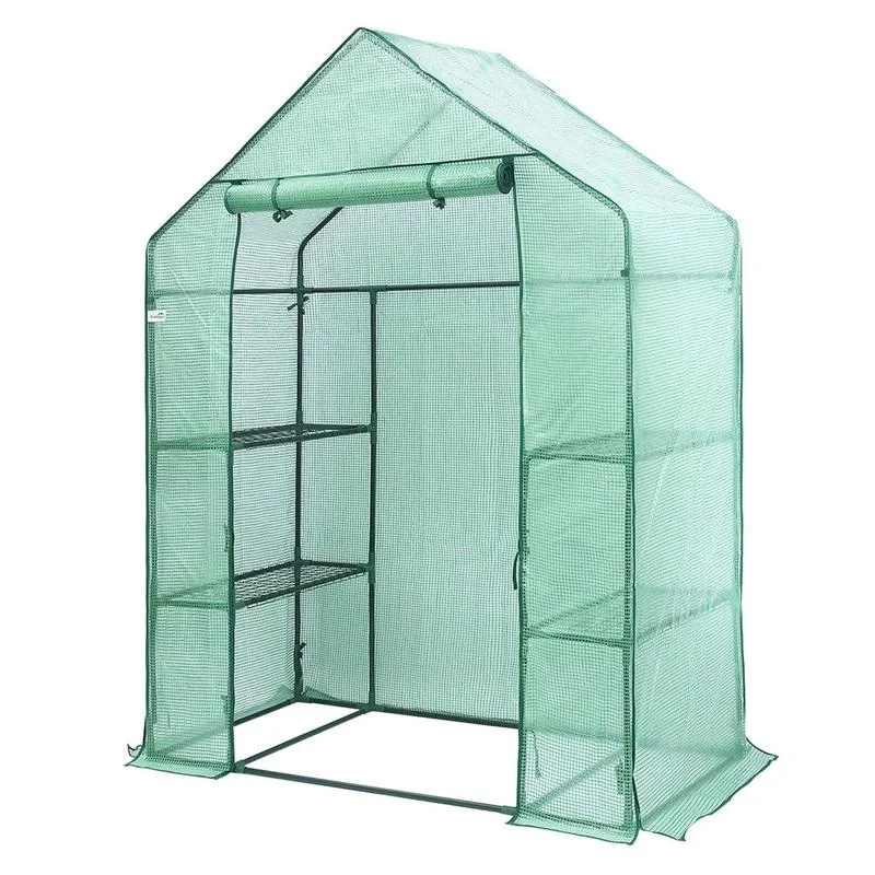 

Hanience Walk-in Outdoor/Indoor Covered Plant Greenhouse with 4 Wired Shelves