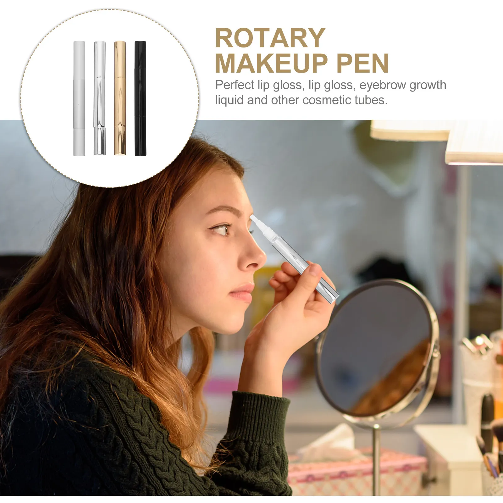 4Pcs 아이라이너 리퀴드 튜브 프리미엄 휴대용 빈 메이크업 튜브 여행용 일상 사용 출장용 립글로스 네일 오일 속눈썹