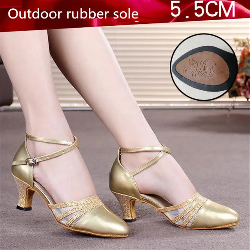 

Women's Tango Ballroom Latin Dance Shoes Heeled Salsa Professional Dancing Shoes for Girls Ladies Sandals 3.5/5.5cm