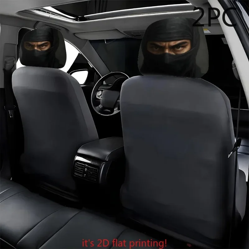2 Stück Auto-Kopfstützenbezüge; Ninja-Style-Druck; Einfach zu installieren; Universelle Passform; Ungefüllt – Detail 6
