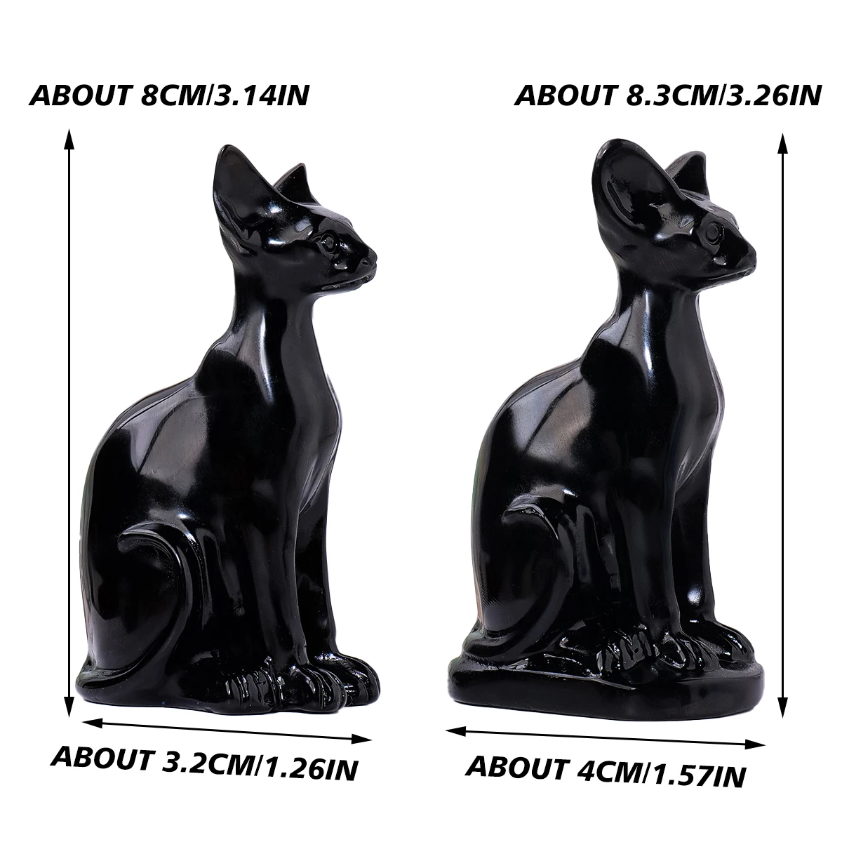 3.2 Inch Natural Gemstone Crystal Quartz Sphynx Cat Carved Hairless Cat Animal Crafts Crystal Sculpture Gifts