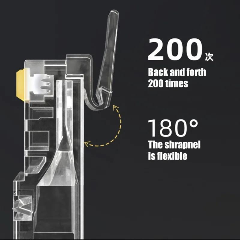 Cabo de rede Plug para PC Hardware, Cabos Ethernet, Crimp Modular, Conector CAT5 RJ45, Cat6 Pass Through Conectores, 50-1Pcs