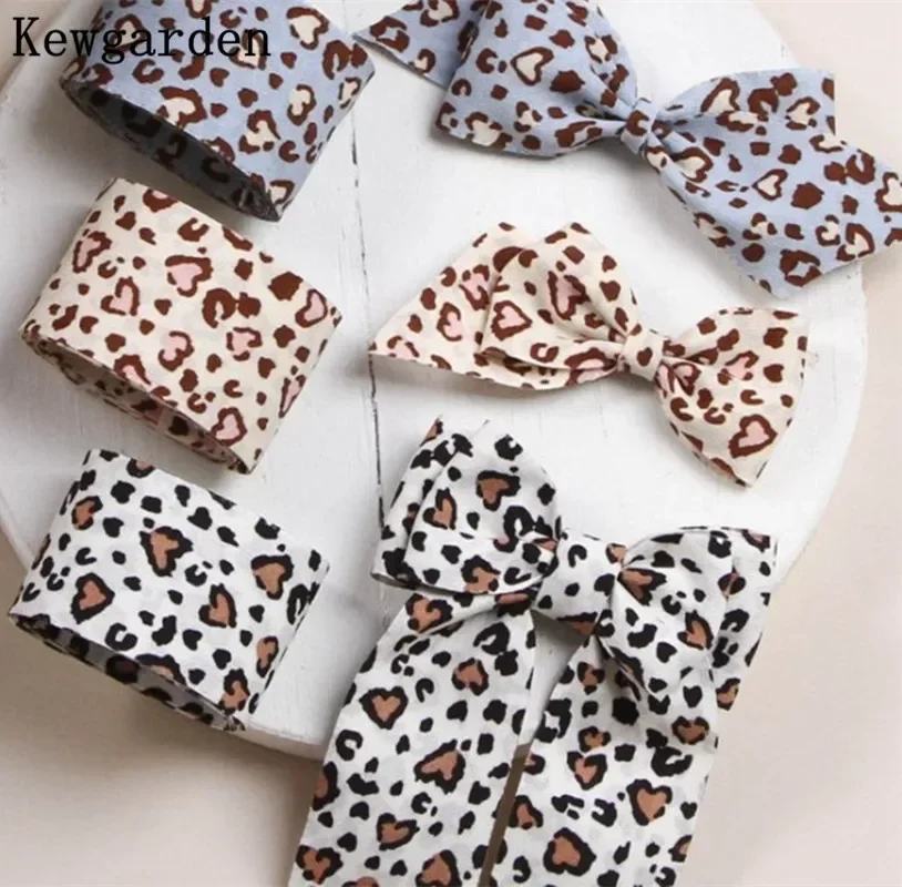 

Kewgarden 1" 1.5" 25 38mm Leopard Layering Cloth Fabric Ribbon Handmade Tape Crafts DIY Hair Bow Tie Make Accessories 10 Yards