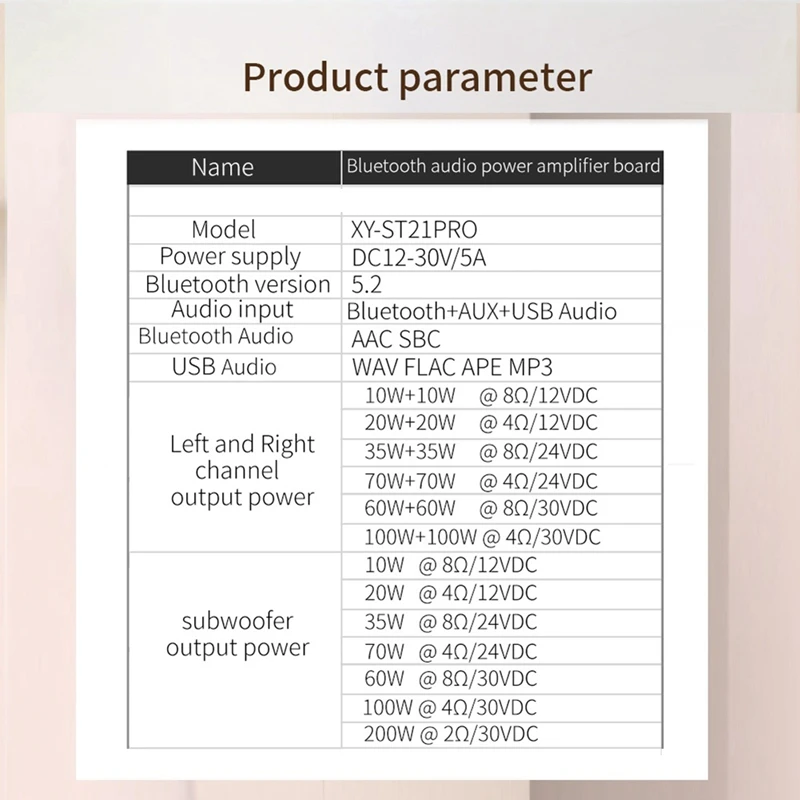 XY-ST21PRO 2.1 Channel Bluetooth Digital Amplifier Board 100Wx2+200W Subwoofer Amplifier Board TPA3221 Exceeds 3116