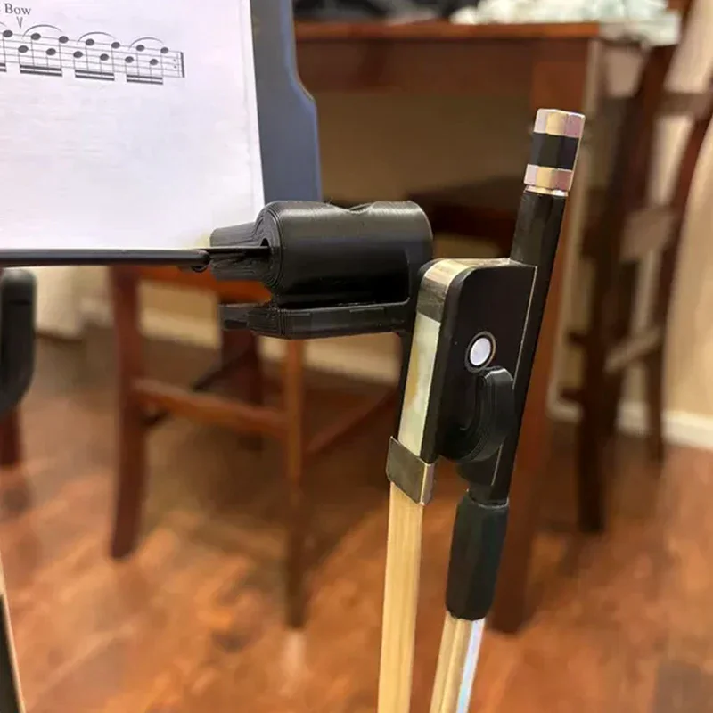 Viola, Violin, Cello & Bass Bow Stand – Foldable Stand Holder with Convenient Pencil Clip
