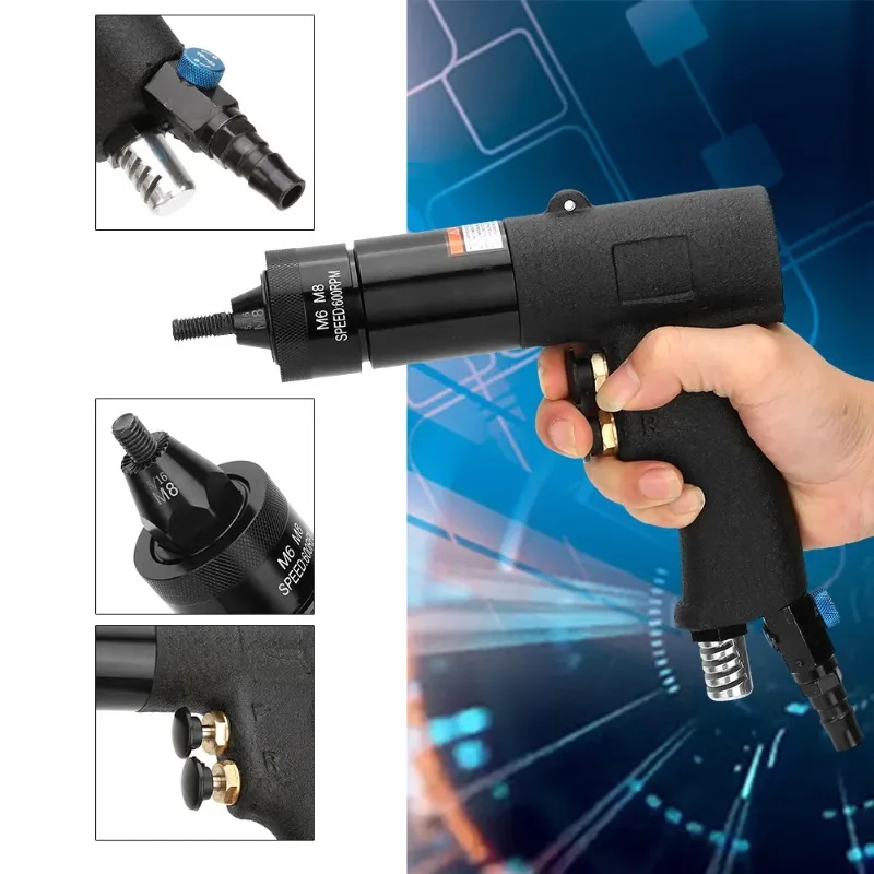 

Air Riveter Pneumatic Riveter Pneumatic Riveting Gun Pull Nut Automatic Air Riveter Nut Gun Tool Pneumatic Riveting Gun