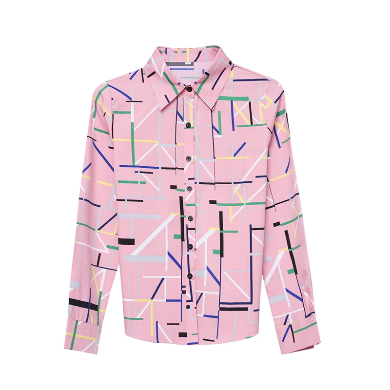 

Женские длинные шифоновые шифоновые брюки в клетку с принтом све irt в Корейском стиле, приталенный базовый слой, верхний воротник, пуговицы, полиэфирное волокно