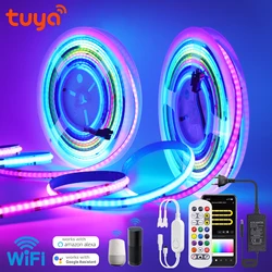 Tuya WIFI WS2811 RGB COB Strip DC 12V 24V 576LEDs Dearm Color TV BackLight Room Decoration Led Tape Diode Flexible Ribbon Light