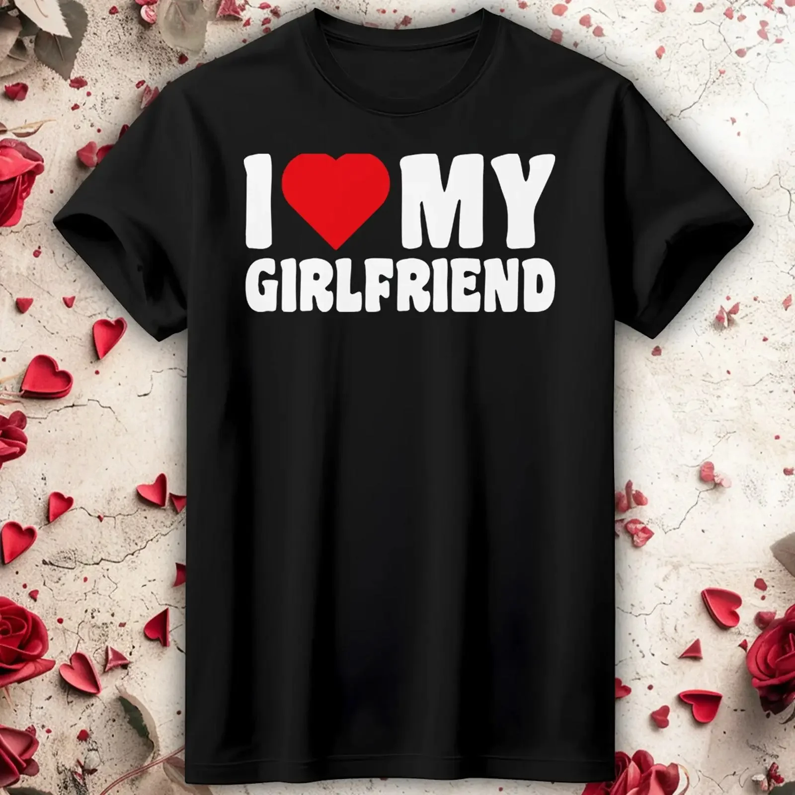 Herren Valentinstag Outfit Ideen Herz Ich liebe meine Freundin T Shirt 7 VD vintage Washed streetwear Unisex graphic Versatile