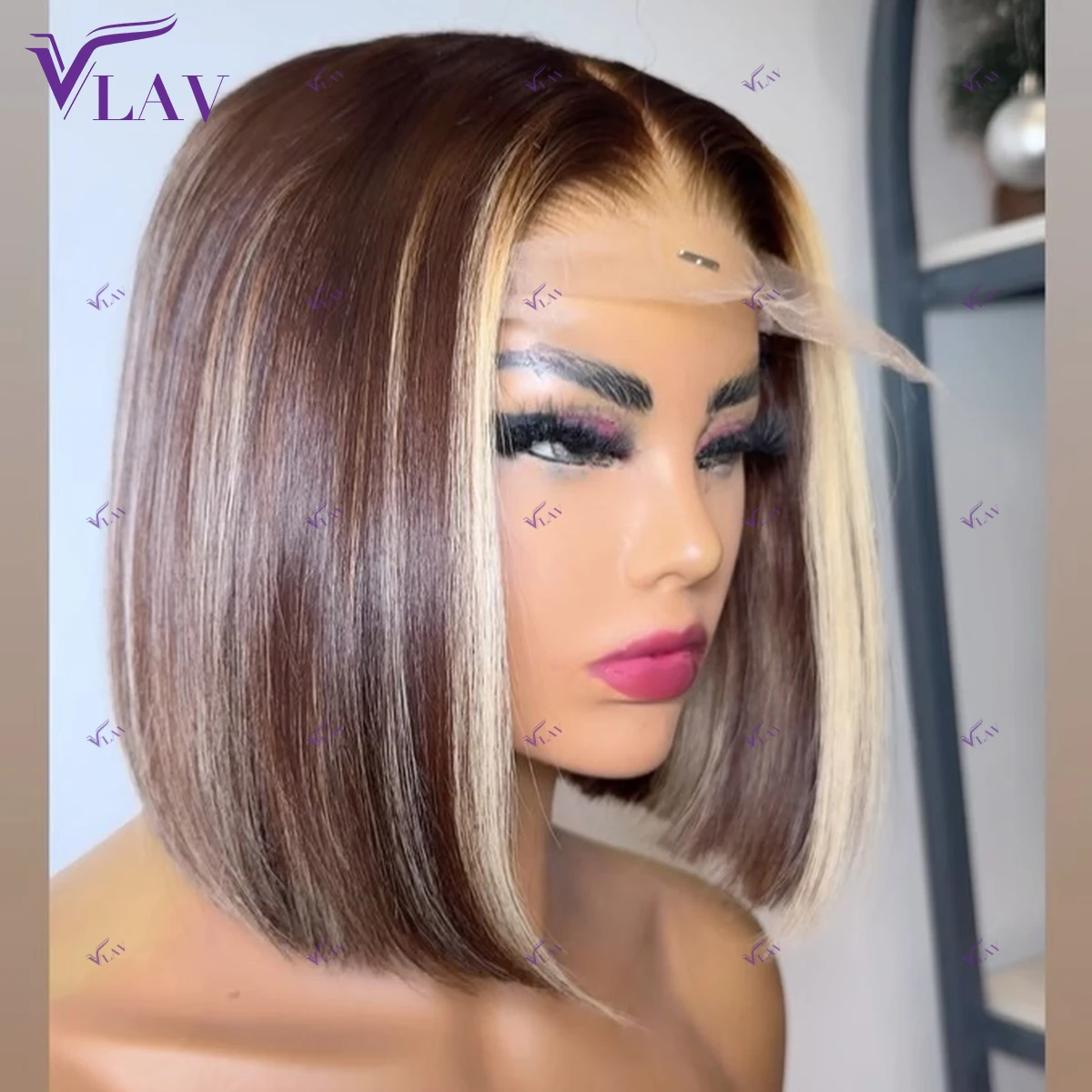 

Wear And Go Highlight Glueless Wig Human Hair 13×4/13× 6/360 HD Transparent Lace PrePlucked With Baby Hair Short Bob 1B/27 Color