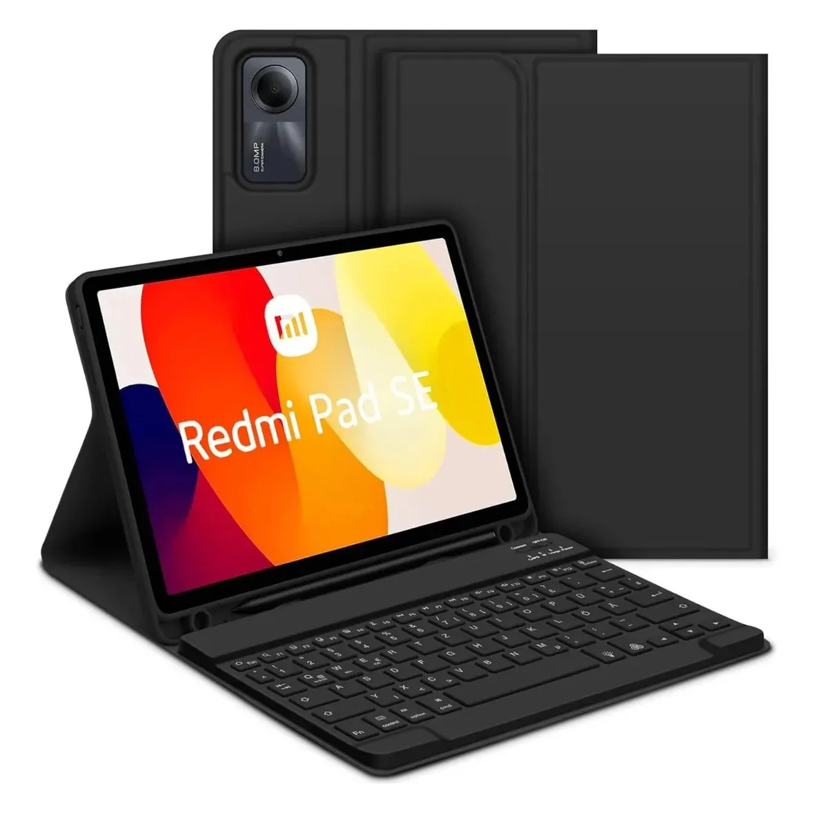 

For Xiaomi Redmi Pad SE 11 Inch With Bluetooth Keyboard Case, Tablet Case For Redmi Pad SE 11" 2023 with Pencil Holder Cover