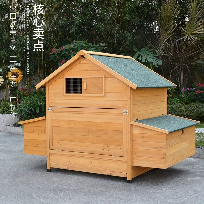 Outdoor Chicken Coop, Duck Goose Pigeon Pet House, Rainproof Sunproof Anti-corrosion, Yard Balcony Solid Wooden Cat Dog Cage