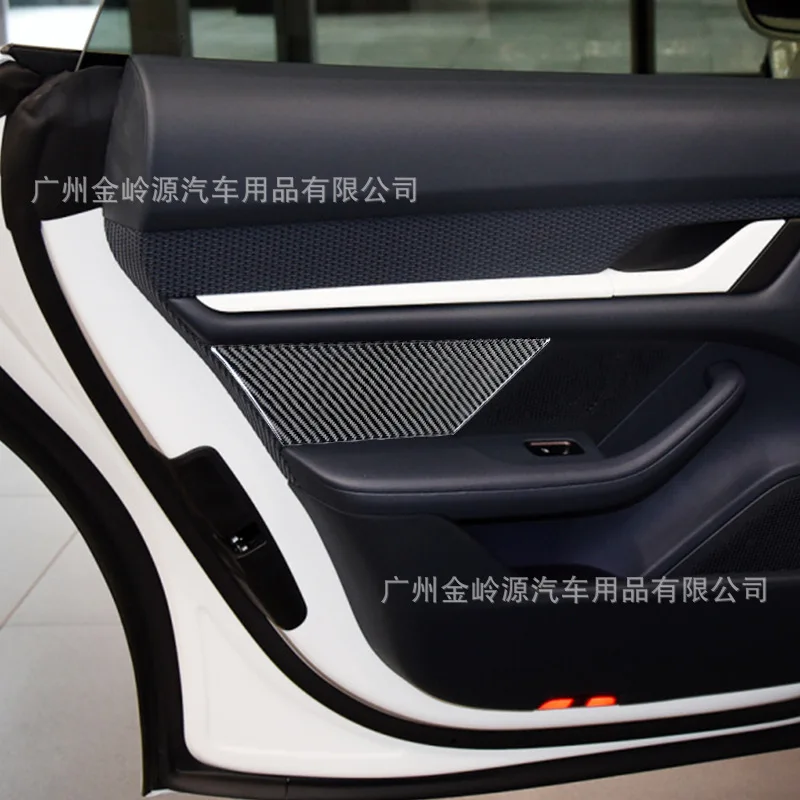 Suitable for 19-22 Porsche taycan car interior modification carbon fiber door horn side panel stickers