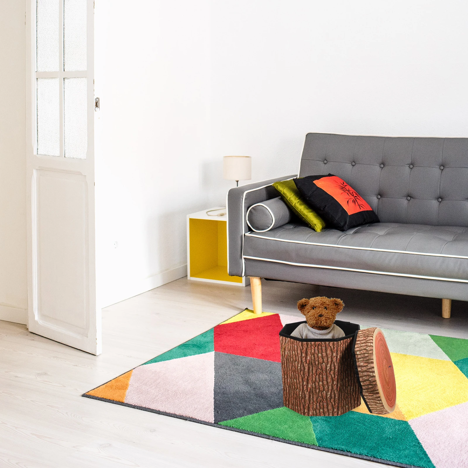 

Folding Storage Wooden Crate Material Kids Multi Functional Stool Home ganizer Multi functional Reliable Stylish
