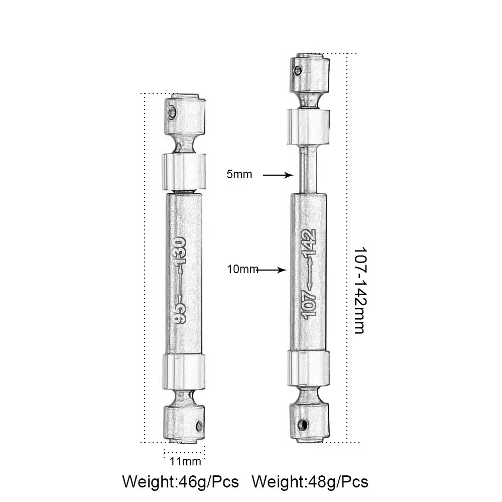 1P 45# Steel 107-142mm 95-130mm Center Drive Shaft 8250 for RC 1/10 Traxxas TRX4 TRX6 Tamiya Axial SCX10 RR10 Wraith Accessories