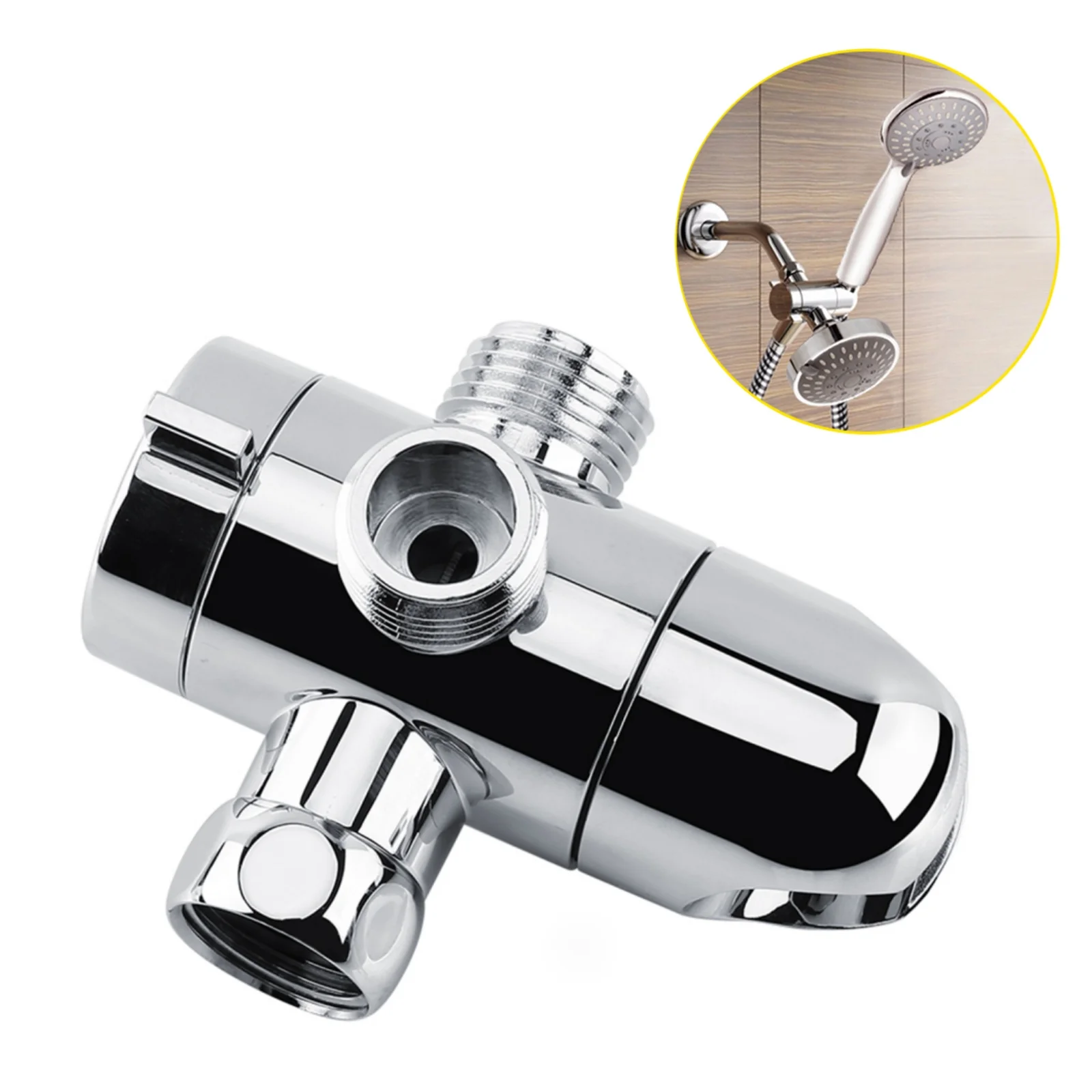 

3‑Way Shower Head Diverter Mount Combo Shower Arm Mounted Valve Modern Adjustable Shower Arm Mounted Bathroom Accessories