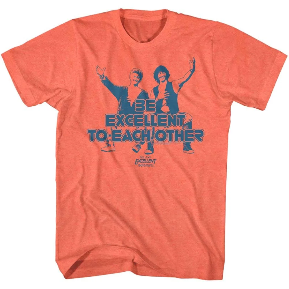 Bill and Ted's Be Excellent to Each Other Neon Orange T Shirt