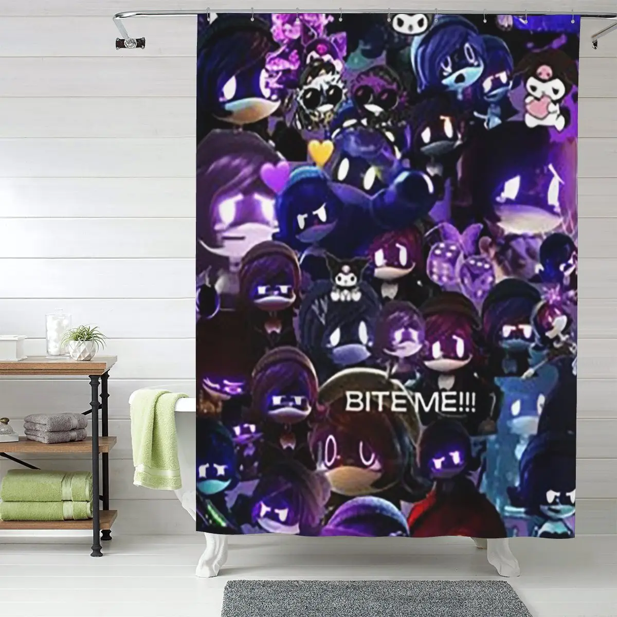 

Murder Drones Uzi Collage Shower Curtain Bathroom Polyester Waterproof Bath Curtains with Hooks