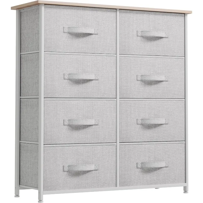 8 Drawer Dresser - Fabric Storage Tower, Organizer Unit for Bedroom, Living Room & Closets - Sturdy Steel Frame, Easy Pull