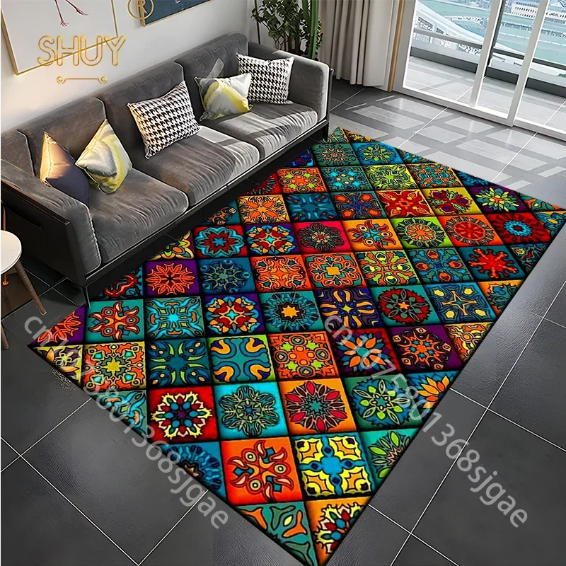 Vintage Plaid Pattern Living Room Carpet For Home Large Area Rugs Children Bedroom Sofa Doormat Decoration Classical Floor Mats