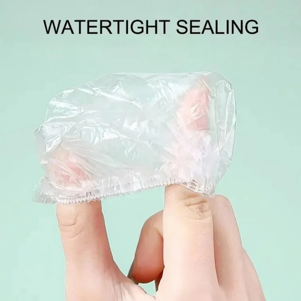 100PCS Disposable Waterproof Ear Covers for Hair Dye, Transparent Elastic Earmuffs Protective Plastic Wrap for Shower Salon